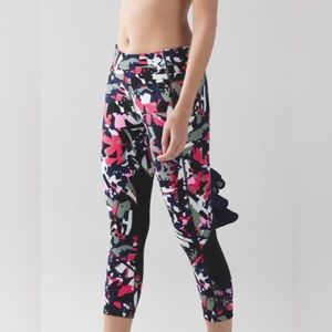 Like New Lululemon Wunder Under Pant III FULLUX Leggings Size 6 POPC Pink Black